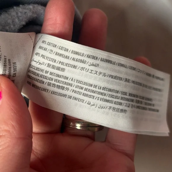 Abercrombie & Fitch Blue Velour Logo Sweatshirt Crewneck w/Velour Stripes Y2K M - Picture 7 of 9